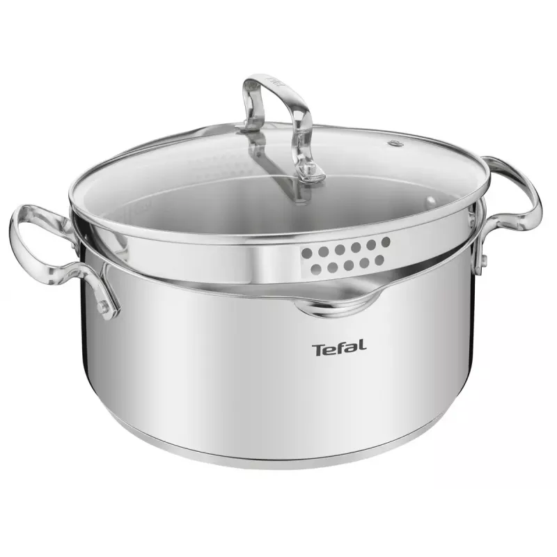 Keedukomplekt Tefal Duetto+ G719S7, roostevaba teras, 7 tk (kastrulid Ø16/20/24 cm, pajapott Ø16 cm), induktsioon, kaaned, ahjukindel kuni 250°C