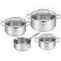 Keedukomplekt Tefal Duetto+ G719S7, roostevaba teras, 7 tk (kastrulid Ø16/20/24 cm, pajapott Ø16 cm), induktsioon, kaaned, ahjukindel kuni 250°C