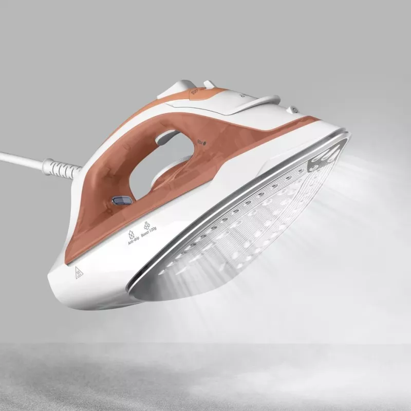 Tefal Virtuo 30 FV2C40E0 triikraud, kuiv- ja aurutriikraud, keraamiline tald, 2000 W, virsik, valge
