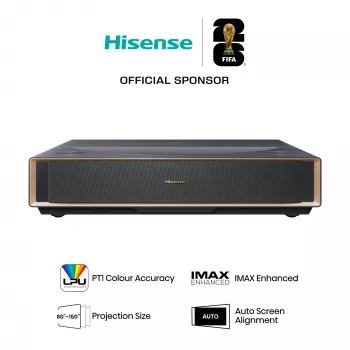 Projektor HISENSE PT1 3D nutiteler, 16:9 native, Wi‑Fi ja Ethernet, HDR (HLG), HDMI 2.0/2.1, must