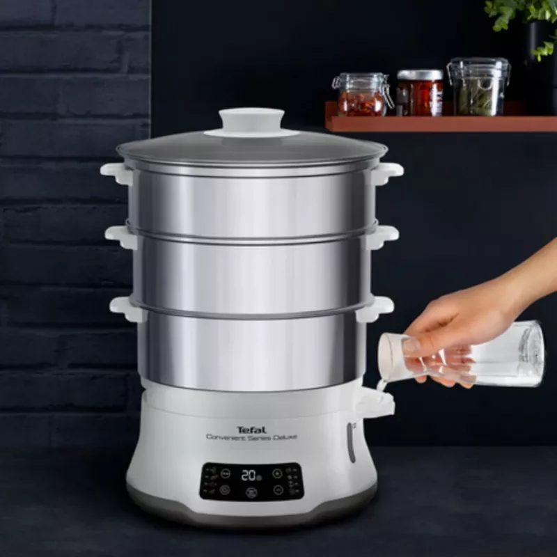 Tefal Convenient Series Deluxe VC502D auruti, 3 korvi, tööpinnal kasutamiseks, 900 W, roostevaba teras, valge