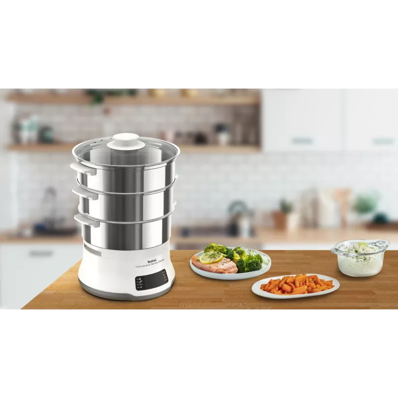 Tefal Convenient Series Deluxe VC502D auruti, 3 korvi, tööpinnal kasutamiseks, 900 W, roostevaba teras, valge