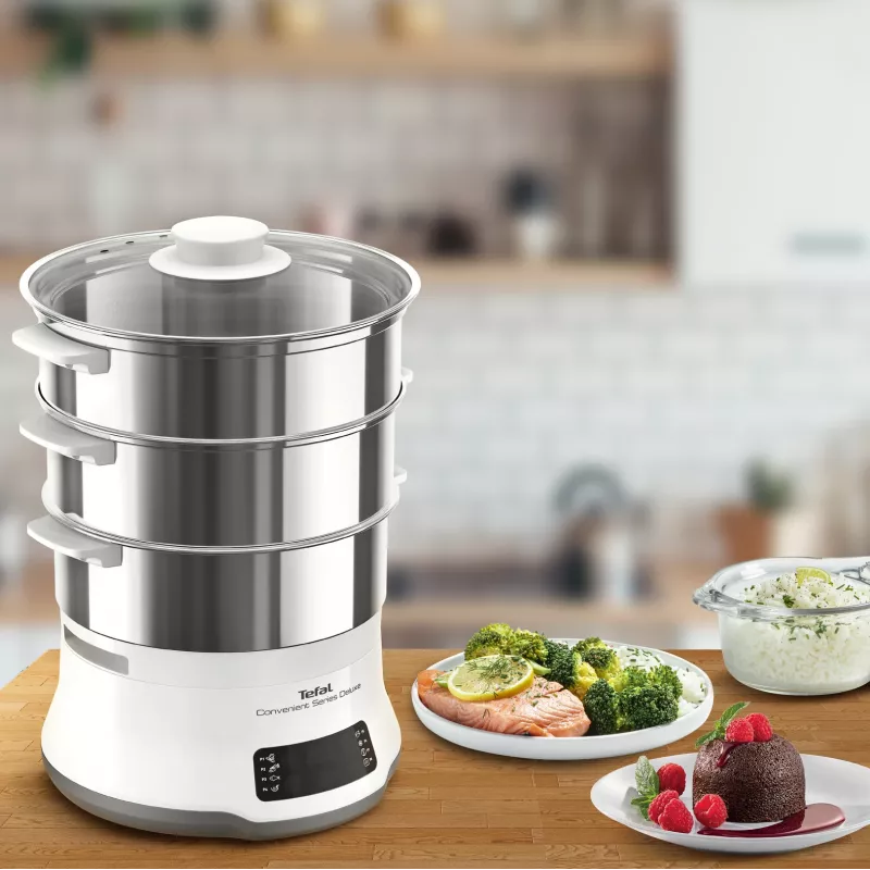 Tefal Convenient Series Deluxe VC502D auruti, 3 korvi, tööpinnal kasutamiseks, 900 W, roostevaba teras, valge
