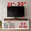 Telerialus MACLEAN MC-132 32–55-tollistele teleritele, kuni 35 kg, 20° pööramine, VESA 75x75–400x400