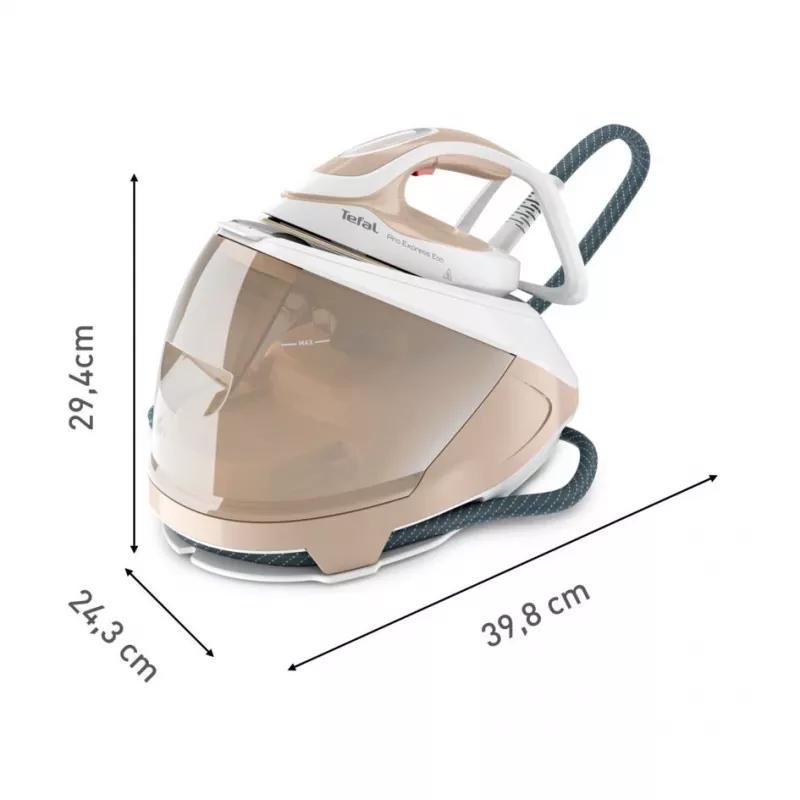 Tefal Pro Express Eco GV9E22E0 aurutriikimisjaam 2200 W 1,8 L Durilium AirGlide Autoclean tallaga Beež, Valge