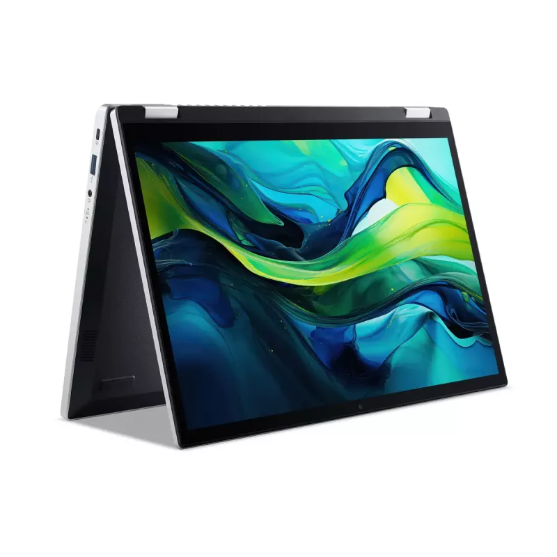 Hübriidne (2-ühes) sülearvuti Acer Aspire Go Spin 14 AGSP14-31PT-C72L — 14-tolline WUXGA puutetundlik ekraan, Intel N150, 16 GB LPDDR5, 512 GB SSD, Windows 11 Home, hõbedane