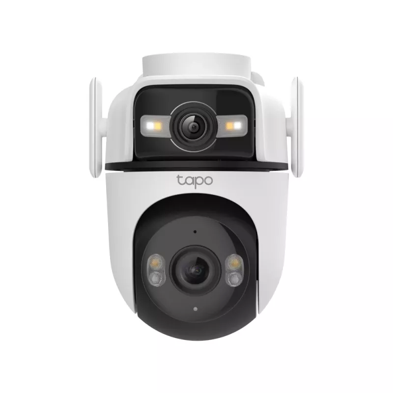 TP-Link Tapo Outdoor Dual Lens Pan/Tilt turvakaamera, IP-turvakaamera, välistingimustesse, juhtmega ja juhtmevaba, laele/seinale/postile, valge, sfääriline
