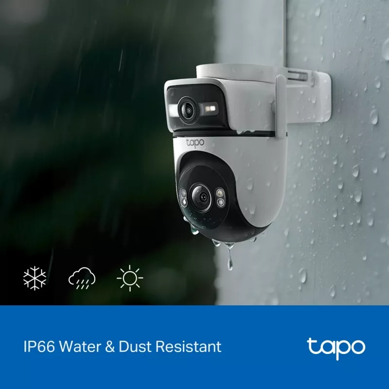 TP-Link Tapo Outdoor Dual Lens Pan/Tilt turvakaamera, IP-turvakaamera, välistingimustesse, juhtmega ja juhtmevaba, laele/seinale/postile, valge, sfääriline