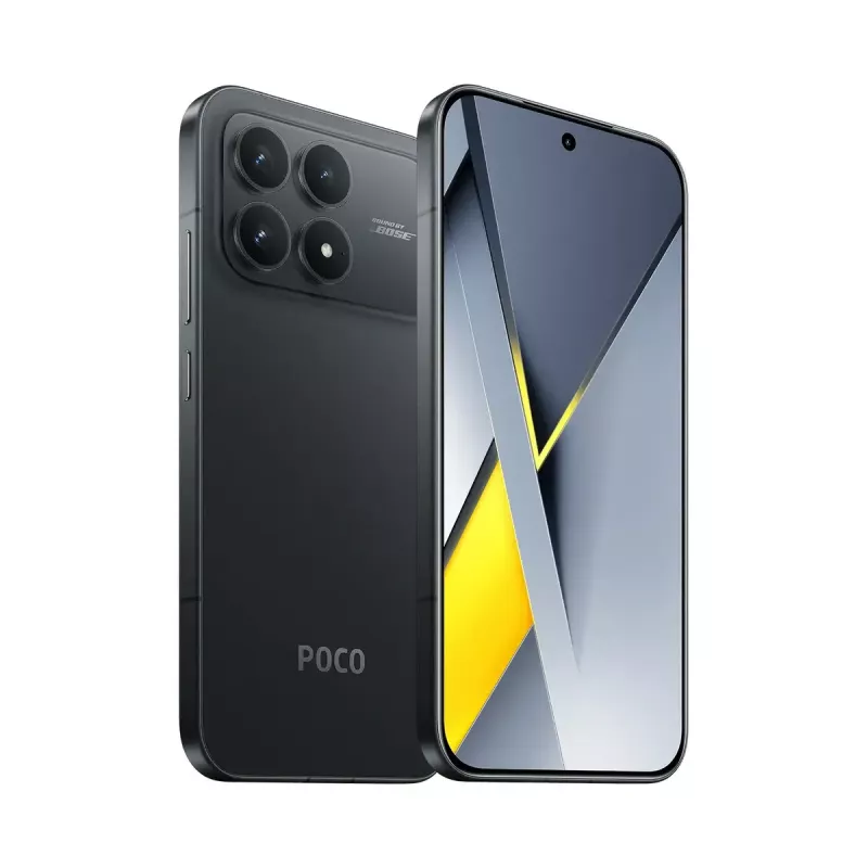 Nutitelefon POCO F8 Pro — 6,59 tolli (16,7 cm) 2510×1156, Qualcomm Snapdragon 8 Elite 3,53 GHz, 12 GB muutmälu, 512 GB, 50 MP kolmik, 6210 mAh, kaks SIM-i, IP68, must