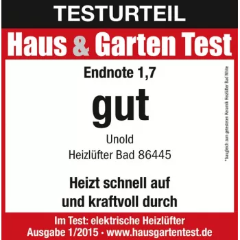 Unold 86445 elektriline küttekeha Siseruumidesse Must 2000 W Ventilaatoriga elektriline küttekeha