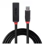 Lindy 10m USB 3.0 Active Extension õhuke, USB 3.2 Gen 1 (3.1 Gen 1) USB-C, USB 3.2 Gen 1 (3.1 Gen 1) USB-C, 5000 Mbit/s, must, akrüülnitriilbutadieenstüreen (ABS), ümarkaabel