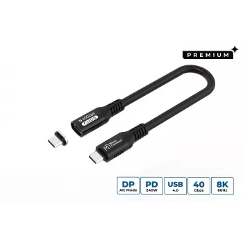 USB4 Gen 3x2 USB-C-USB-C kaabel MicroConnect MC-LS-USB4CC0.15, 0,15 m, must
