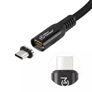 USB4 Gen 3x2 USB-C-USB-C kaabel MicroConnect MC-LS-USB4CC0.15, 0,15 m, must