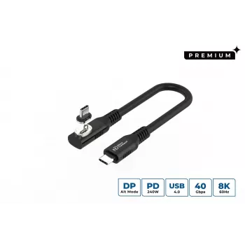 USB4 Gen 3x2 USB-C–USB-C kaabel MicroConnect MC-LS-USB4CC0.15-A — 0,15 m, must