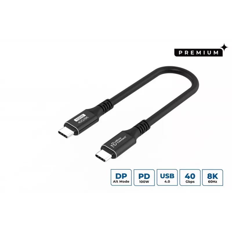 Microconnect USB4CC015 USB-kaabel USB4 Gen 3x2 0,15 m USB C Must