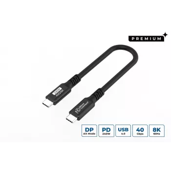Microconnect USB4CC015-240W USB-kaabel USB4 Gen 3x2 0,15 m USB C Must