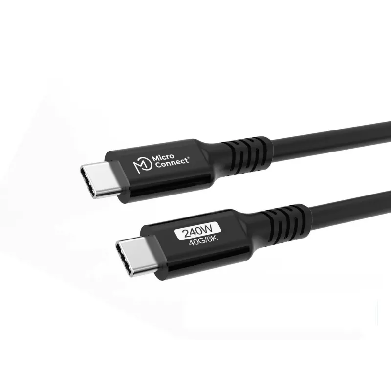 Microconnect USB4CC015-240W USB-kaabel USB4 Gen 3x2 0,15 m USB C Must