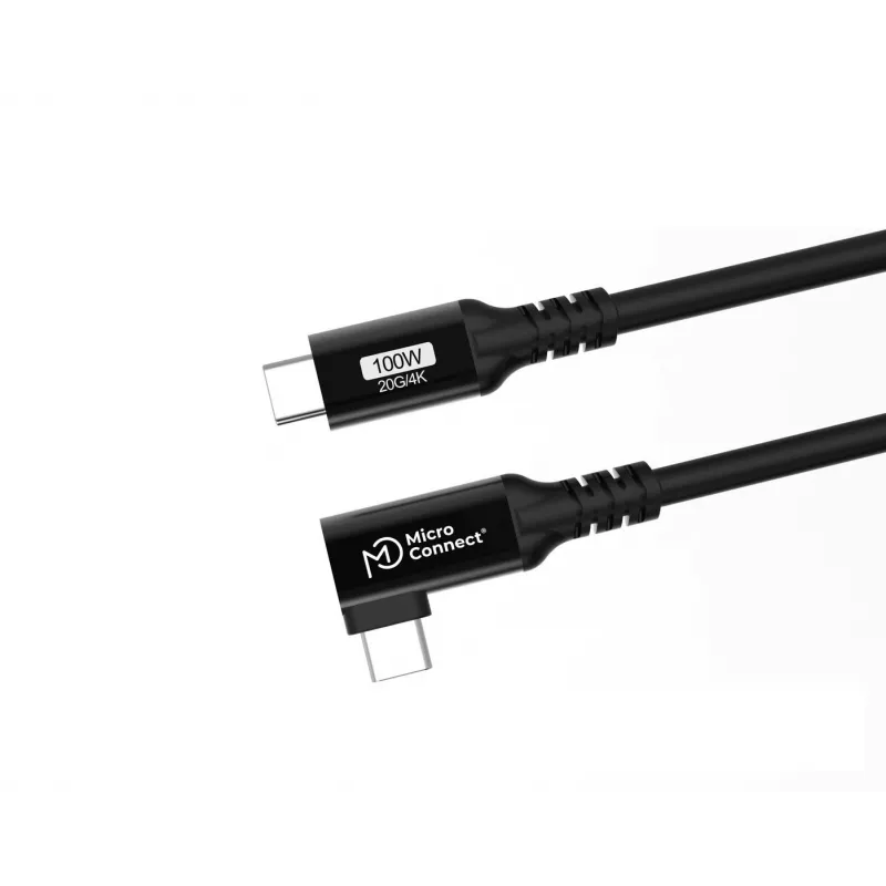 USB-C–USB-C kaabel MicroConnect USB3.2CC015-A, USB 3.2 Gen 2x2, 20 Gbit/s, 0,15 m, must