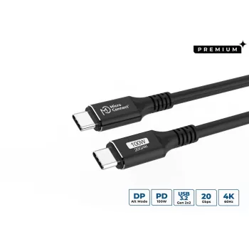 USB-C – USB-C kaabel MicroConnect USB3.2CC015 — USB 3.2 Gen 2x2, 0,15 m, must