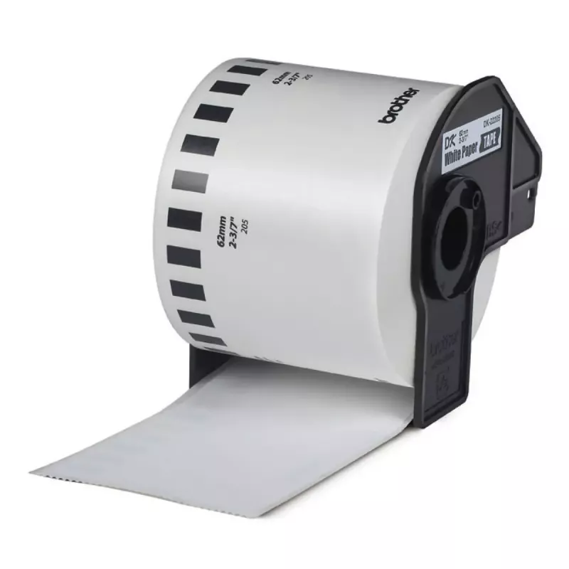 Pidev etikett Brother DK22205 must valgel 6,2 cm x 30,48 m