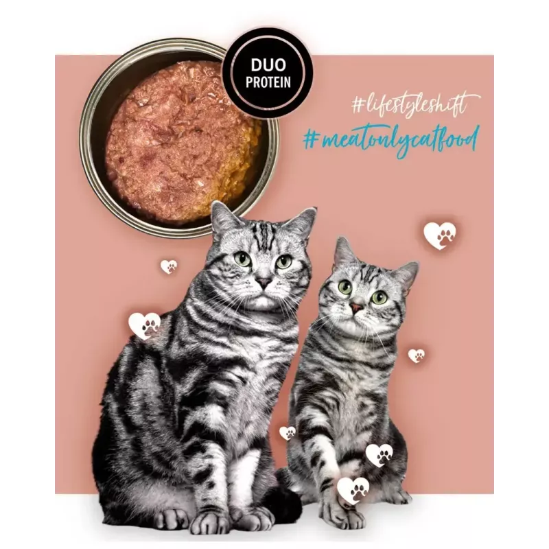 Märg kassitoit 3coty Turkey with rabbit, 80 g purk — täisväärtuslik täiskasvanud kasside toit, valk 20%, rasv 9%