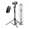 Selfie-pulk UGREEN LP680 Bluetooth kaugjuhtimispuldiga, pikendus kuni 1,7 m, maksimaalne kõrgus 180 cm, universaalne ühilduvus, must