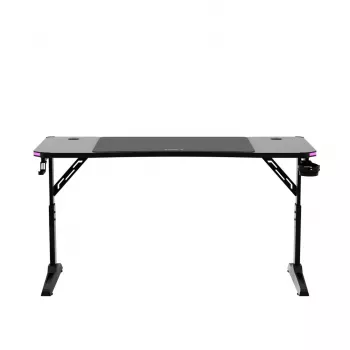 Reguleeritava kõrgusega mängulaud huzaro Hero 3.6 RGB Must — 1400×600 mm, kõrgus 560–790 mm, RGB valgustus, H-jalad