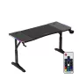 Reguleeritava kõrgusega mängulaud huzaro Hero 3.6 RGB Must — 1400×600 mm, kõrgus 560–790 mm, RGB valgustus, H-jalad