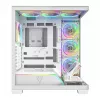 PC-korpus MODECOM VOLCANO STELLAR PLUS ARGB MIDI 8F VALGE — mid-torn, ATX, karastatud klaas, ARGB valgustus, 8 ventilaatorit, GPU kuni 42 cm