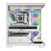 PC-korpus MODECOM VOLCANO STELLAR PLUS ARGB MIDI 8F VALGE — mid-torn, ATX, karastatud klaas, ARGB valgustus, 8 ventilaatorit, GPU kuni 42 cm