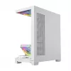 PC-korpus MODECOM VOLCANO STELLAR PLUS ARGB MIDI 8F VALGE — mid-torn, ATX, karastatud klaas, ARGB valgustus, 8 ventilaatorit, GPU kuni 42 cm