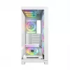 PC-korpus MODECOM VOLCANO STELLAR PLUS ARGB MIDI 8F VALGE — mid-torn, ATX, karastatud klaas, ARGB valgustus, 8 ventilaatorit, GPU kuni 42 cm