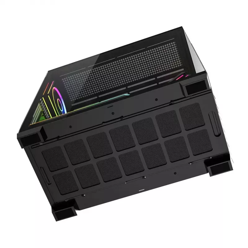 Arvuti keskmine tornkorpus MODECOM VOLCANO STELLAR PLUS ARGB MIDI, 5 esiventilaatorit, karastatud klaas, USB-C