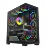 Arvuti keskmine tornkorpus MODECOM VOLCANO STELLAR PLUS ARGB MIDI, 5 esiventilaatorit, karastatud klaas, USB-C