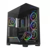 Arvuti keskmine tornkorpus MODECOM VOLCANO STELLAR PLUS ARGB MIDI, 5 esiventilaatorit, karastatud klaas, USB-C