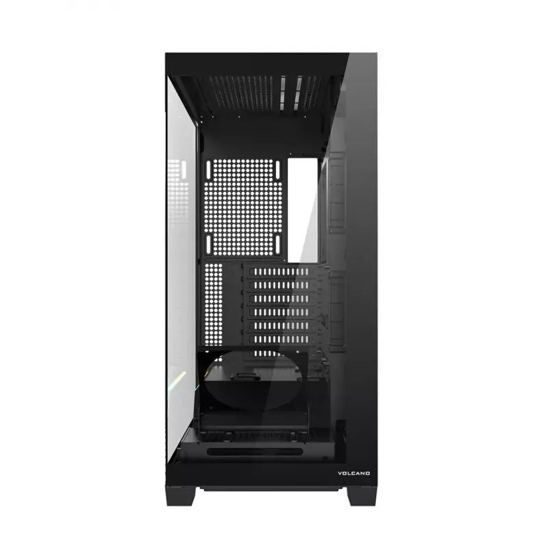 Arvutikorpus MODECOM VOLCANO STELLAR PLUS MIDI MUST — mid-tower ATX, karastatud klaas, USB-C, toetab kuni 420 mm GPU