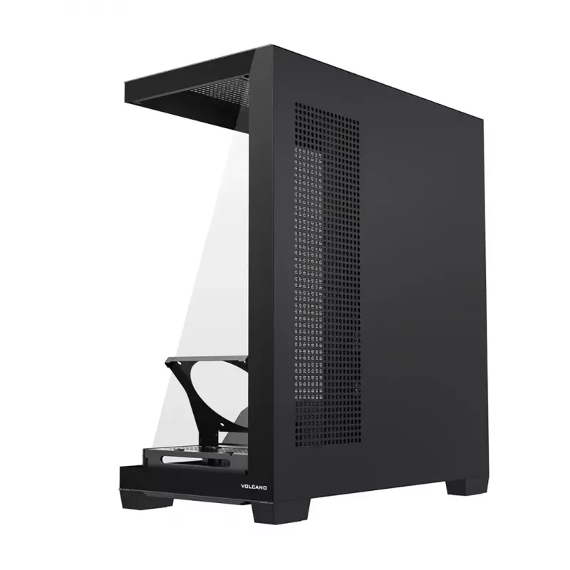 Arvutikorpus MODECOM VOLCANO STELLAR PLUS MIDI MUST — mid-tower ATX, karastatud klaas, USB-C, toetab kuni 420 mm GPU