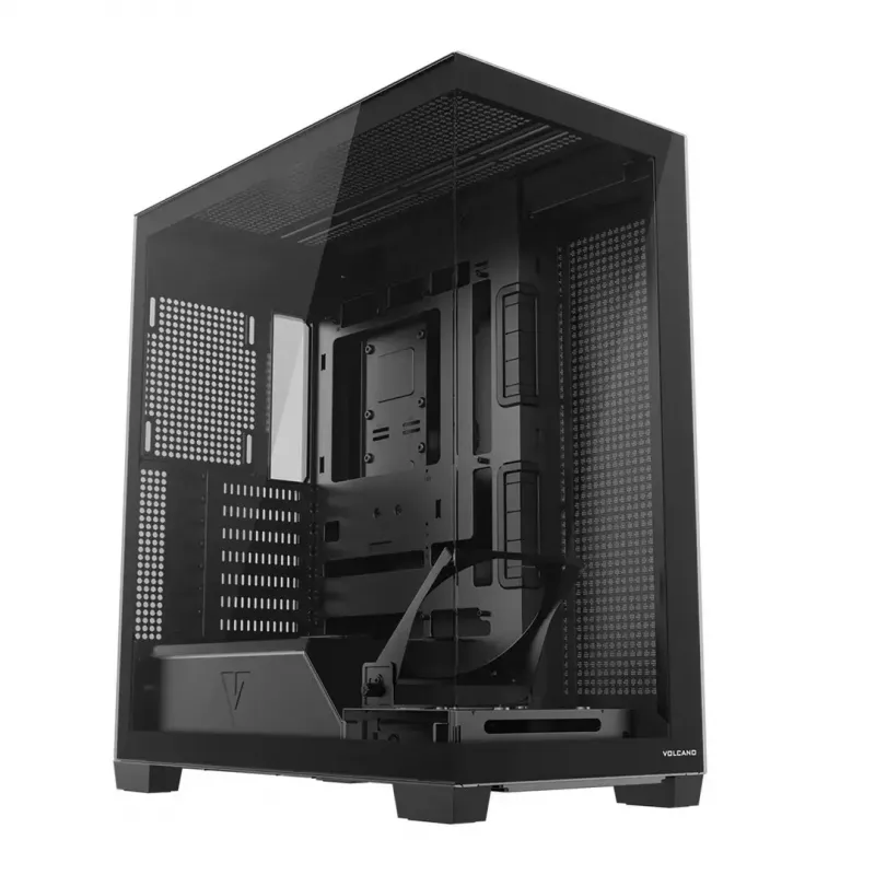 Arvutikorpus MODECOM VOLCANO STELLAR PLUS MIDI MUST — mid-tower ATX, karastatud klaas, USB-C, toetab kuni 420 mm GPU