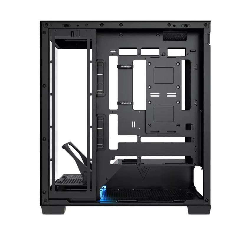 Arvutikorpus MODECOM VOLCANO STELLAR PLUS MIDI MUST — mid-tower ATX, karastatud klaas, USB-C, toetab kuni 420 mm GPU