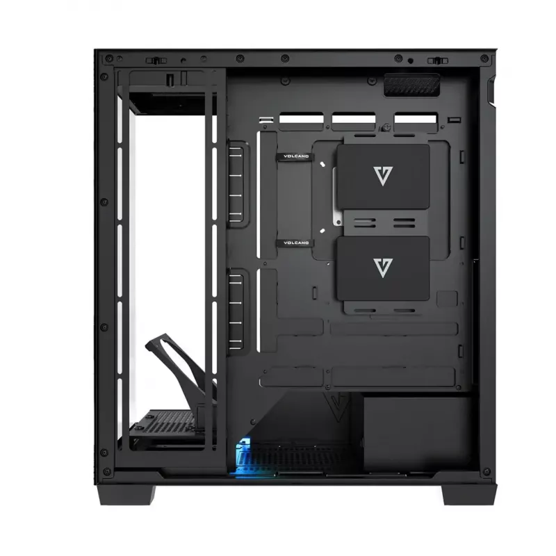 Arvutikorpus MODECOM VOLCANO STELLAR PLUS MIDI MUST — mid-tower ATX, karastatud klaas, USB-C, toetab kuni 420 mm GPU