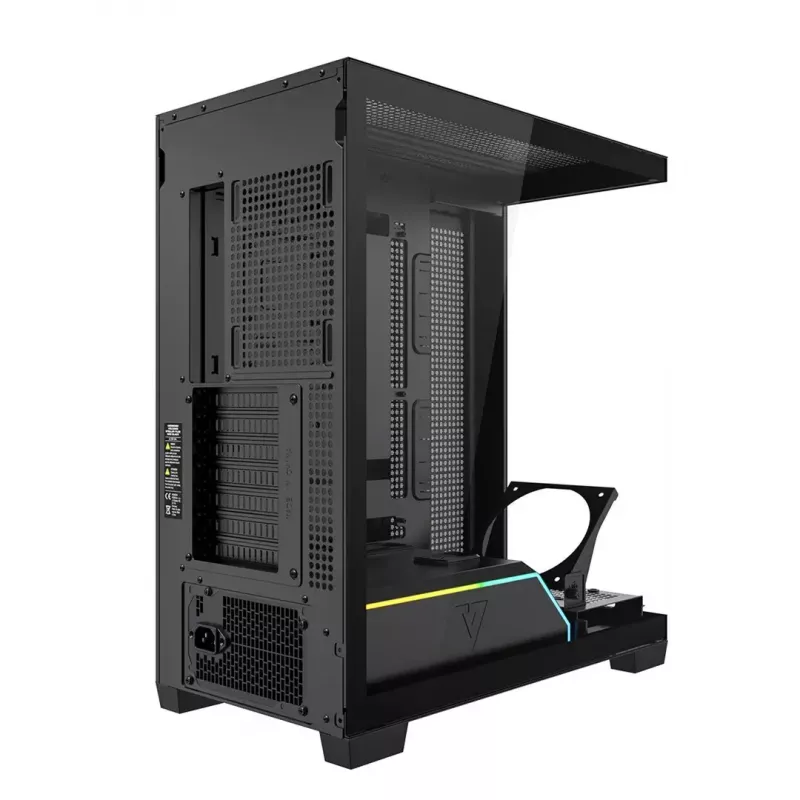 Arvutikorpus MODECOM VOLCANO STELLAR PLUS MIDI MUST — mid-tower ATX, karastatud klaas, USB-C, toetab kuni 420 mm GPU