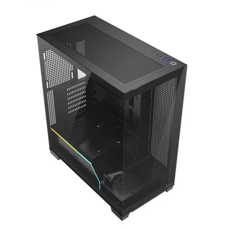 Arvutikorpus MODECOM VOLCANO STELLAR PLUS MIDI MUST — mid-tower ATX, karastatud klaas, USB-C, toetab kuni 420 mm GPU