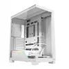 PC case MODECOM VOLCANO STELLAR PLUS MIDI Valge — Midi Tower, microATX, karastatud klaas, USB-C, toetab GPU 420 mm
