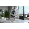 PC case MODECOM VOLCANO STELLAR PLUS MIDI Valge — Midi Tower, microATX, karastatud klaas, USB-C, toetab GPU 420 mm