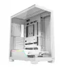 PC case MODECOM VOLCANO STELLAR PLUS MIDI Valge — Midi Tower, microATX, karastatud klaas, USB-C, toetab GPU 420 mm