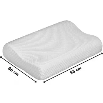 Ortopeediline kaelapadi ActionMed CERVICAL MED PILLOW PO100AM — vahtplastist täidis, 550×360×120 mm, pestav kate, valge