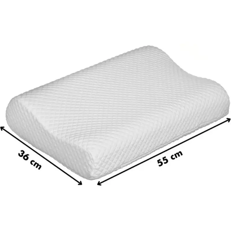 Ortopeediline kaelapadi ActionMed CERVICAL MED PILLOW PO100AM — vahtplastist täidis, 550×360×120 mm, pestav kate, valge