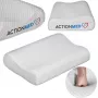 Ortopeediline kaelapadi ActionMed CERVICAL MED PILLOW PO100AM — vahtplastist täidis, 550×360×120 mm, pestav kate, valge