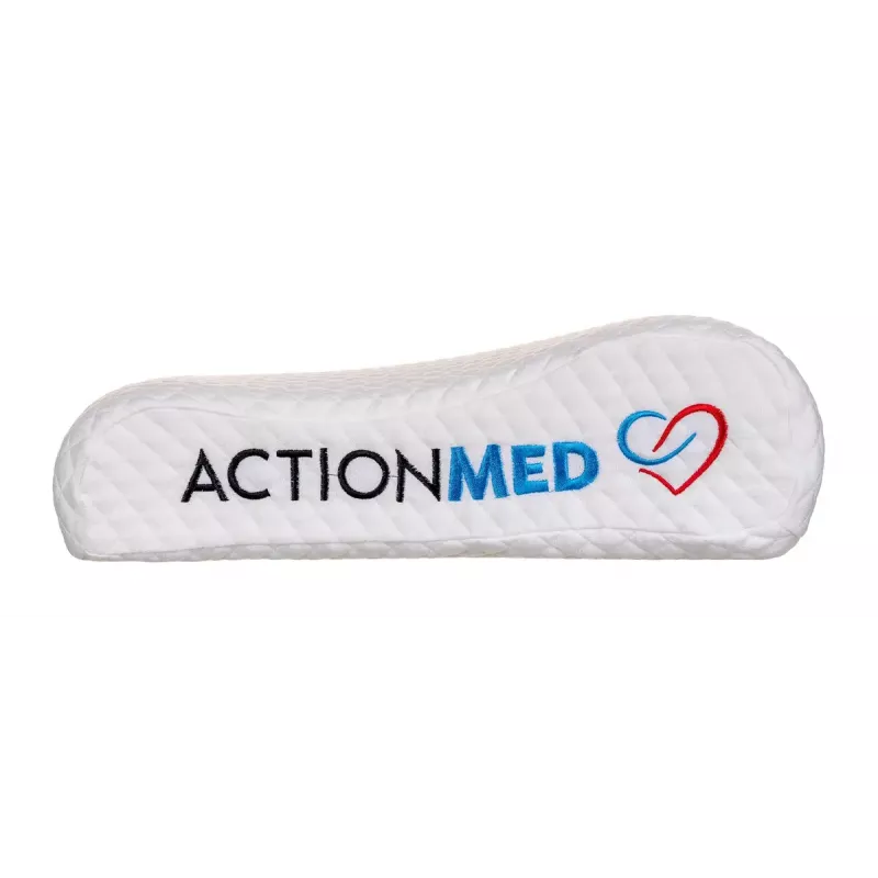 Ortopeediline padi ActionMed PO200AM — anatoomiline vahtpolsterdatud padi pea ja kaela toetamiseks, 590×350 mm, maksimaalne kõrgus 11 cm, pestav kate