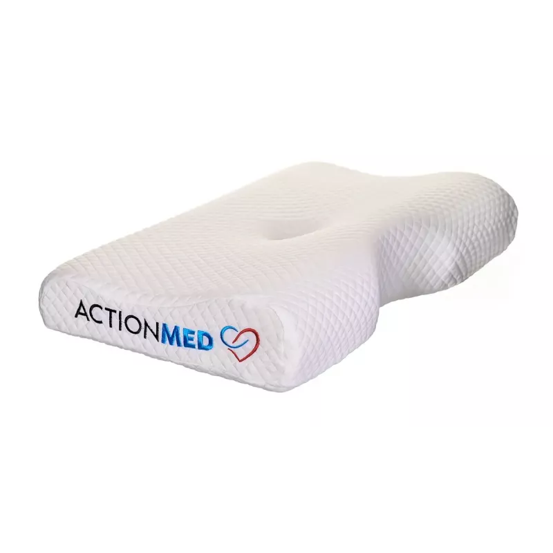 Ortopeediline padi ActionMed PO200AM — anatoomiline vahtpolsterdatud padi pea ja kaela toetamiseks, 590×350 mm, maksimaalne kõrgus 11 cm, pestav kate